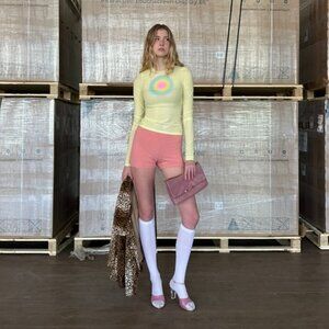 SPORTMAX NEON YELLOW LONG SLEEVE TOP